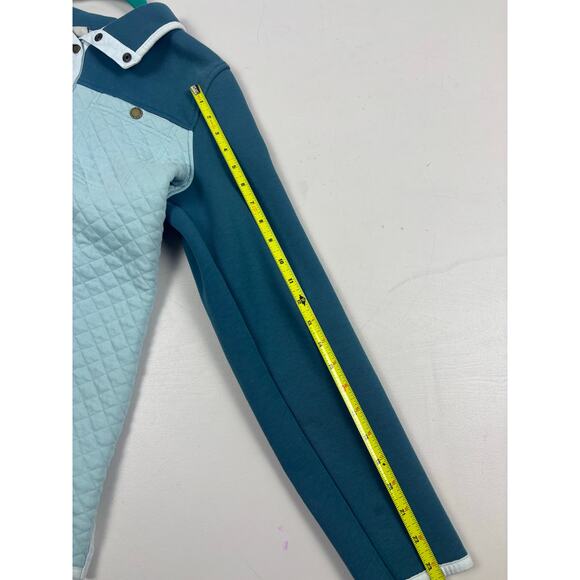 L.L.Bean Quilted Snap Pullover Teal Aqua Women’s Large - Picture 8 of 8